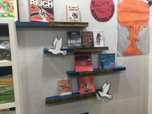 Hiroshima Day Book Display in the library JPG