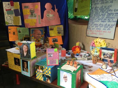 Artifacts made by students on Gandhi Jayanti