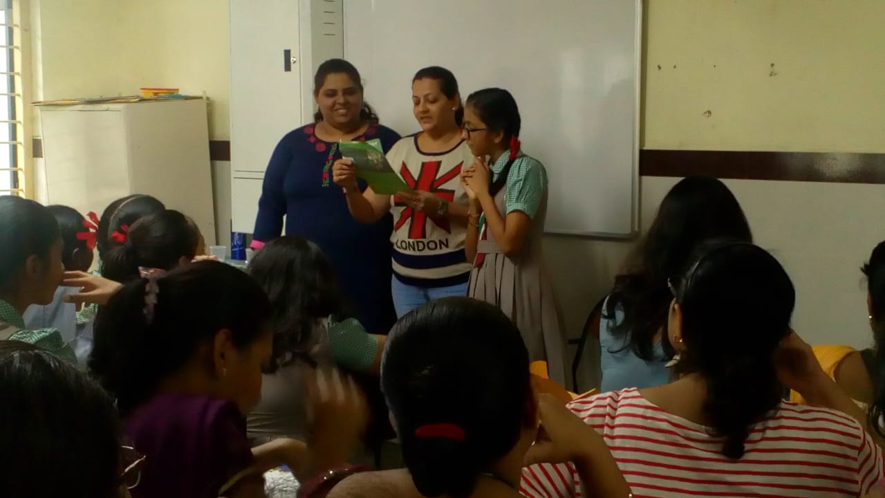 A mother reads the letter at Sharon School Mulund